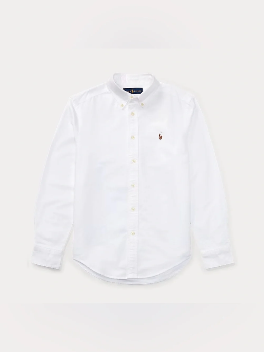 Boys Ralph Lauren Classic Iconic White Button Up Oxford Dress Shirt Sz 12